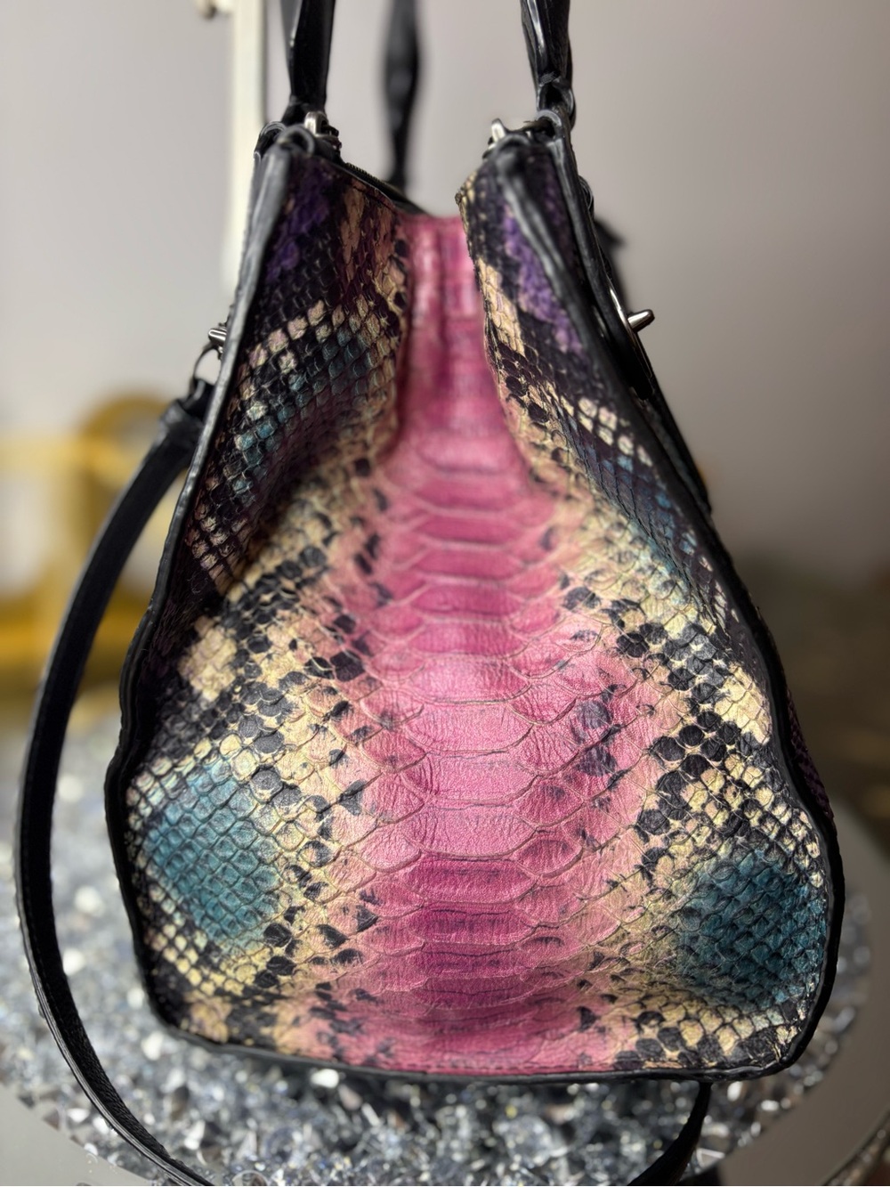 Coach 2014 limited edition Crosby multi-color python embossed carryall EUC - Picture 8 of 17
